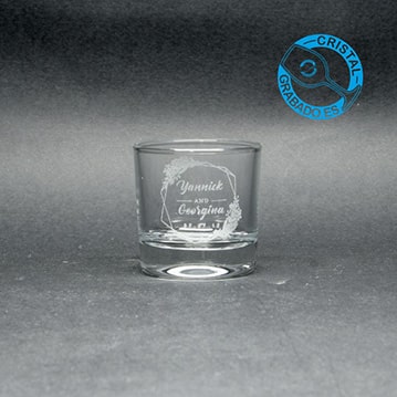 Vaso personalizado chupito grabado con sello de boda